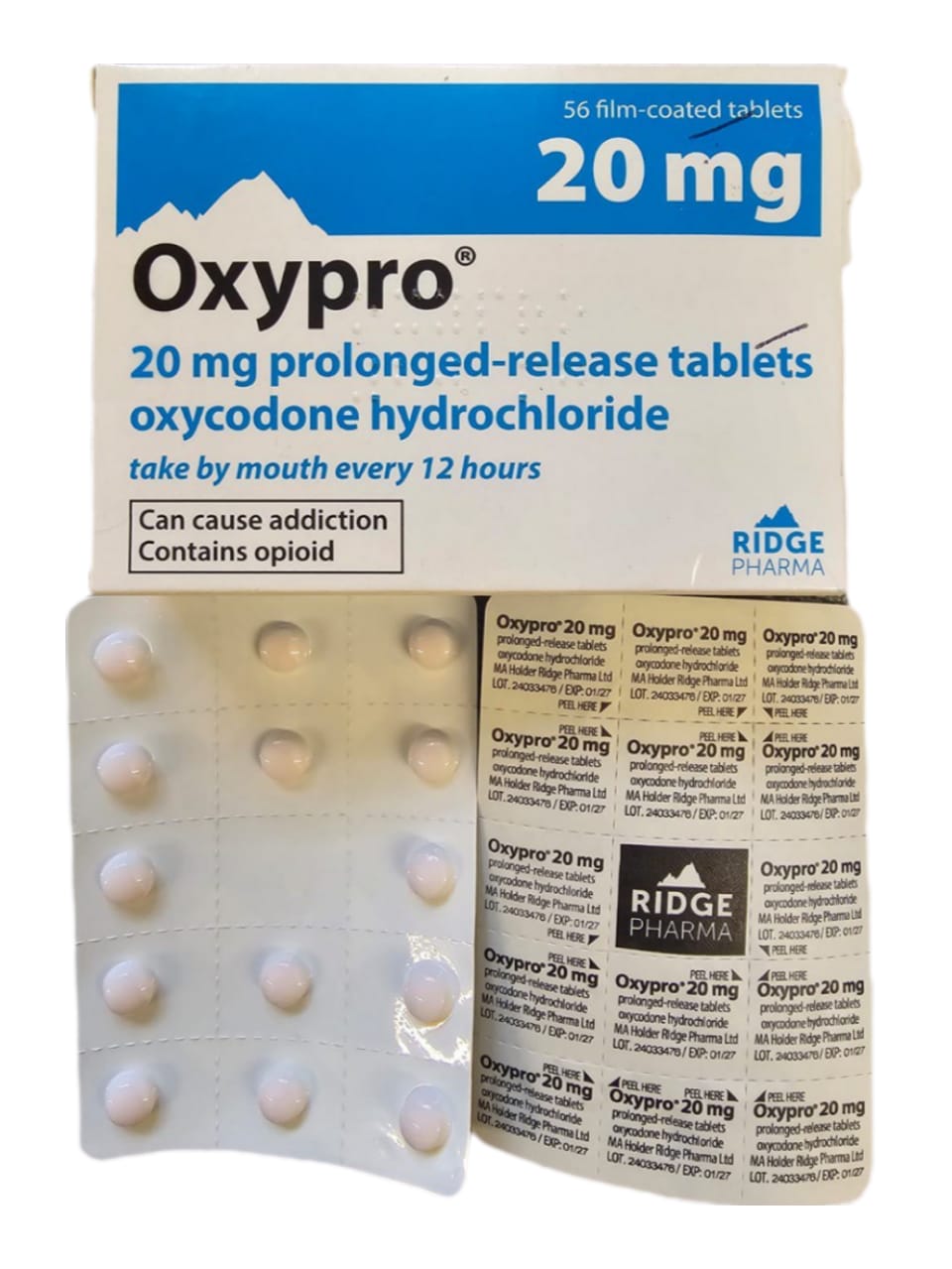 Oxypro 20mg RIDGE Prolonged Release Oxycodone Tablets from UK Buy Oxypro 20mg Online for Effective Pain Relief in the UK